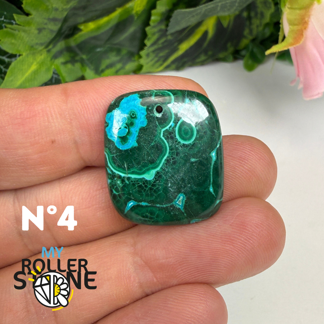 Pendentif Malachite Chrysocolle Percé 5A