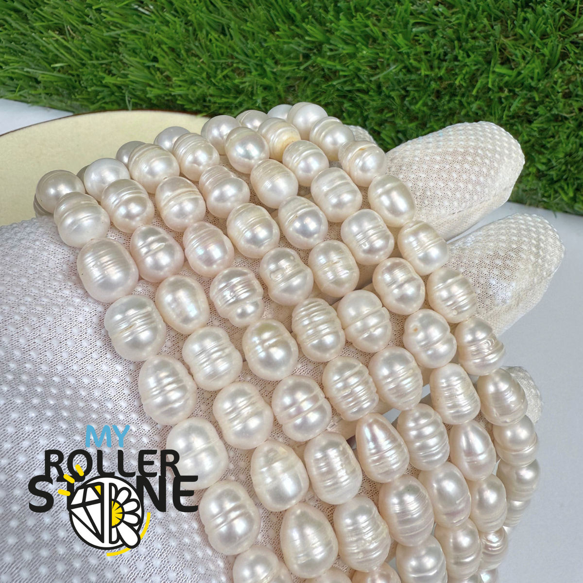 Perles d'eau douce naturelles rainurées de 8-9 mm