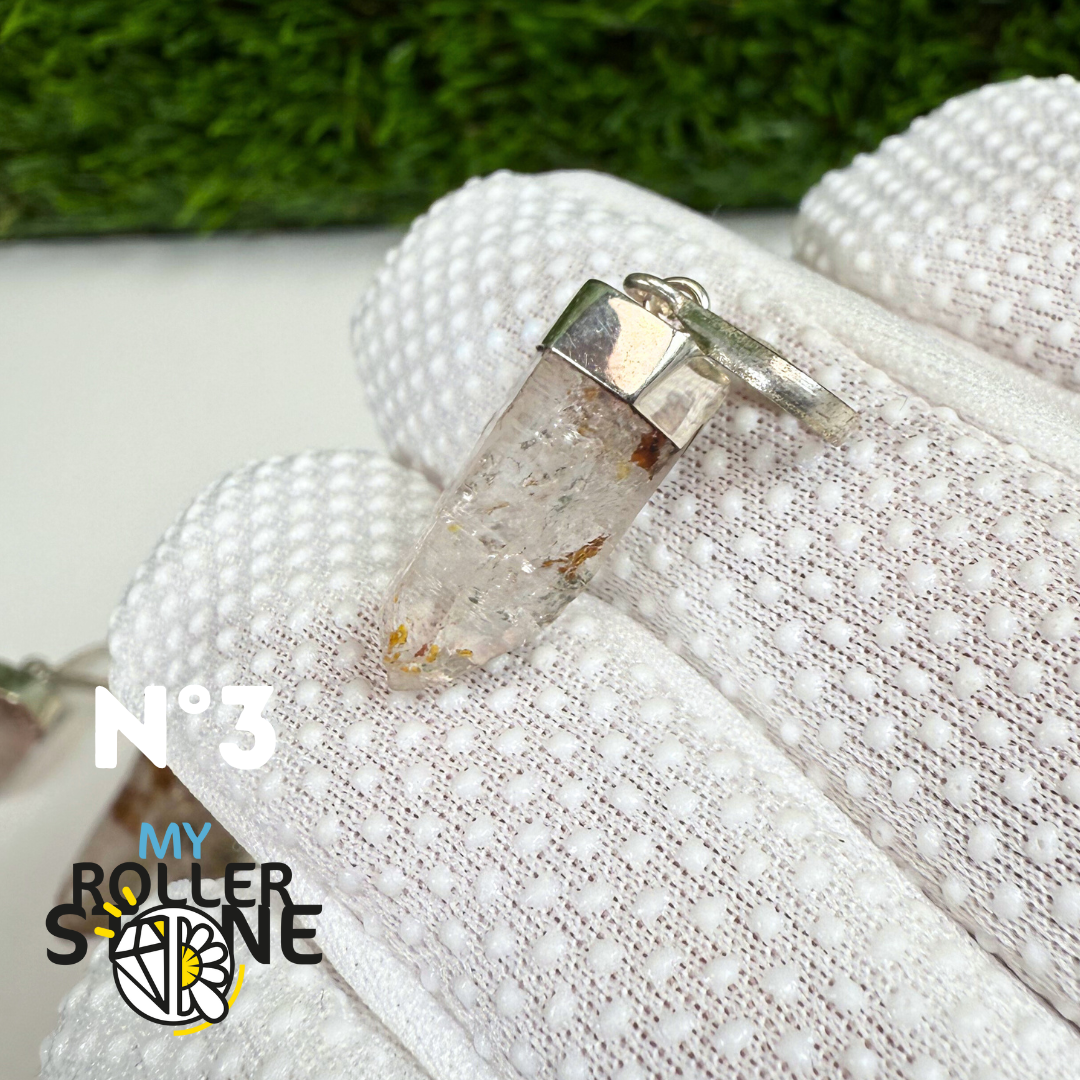 Pendentif Quartz Pétrole et Argent