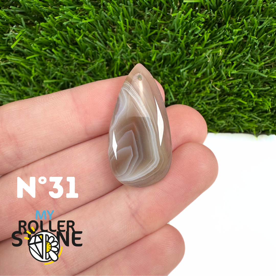 Pendentif Agate du Botswana 5A percé