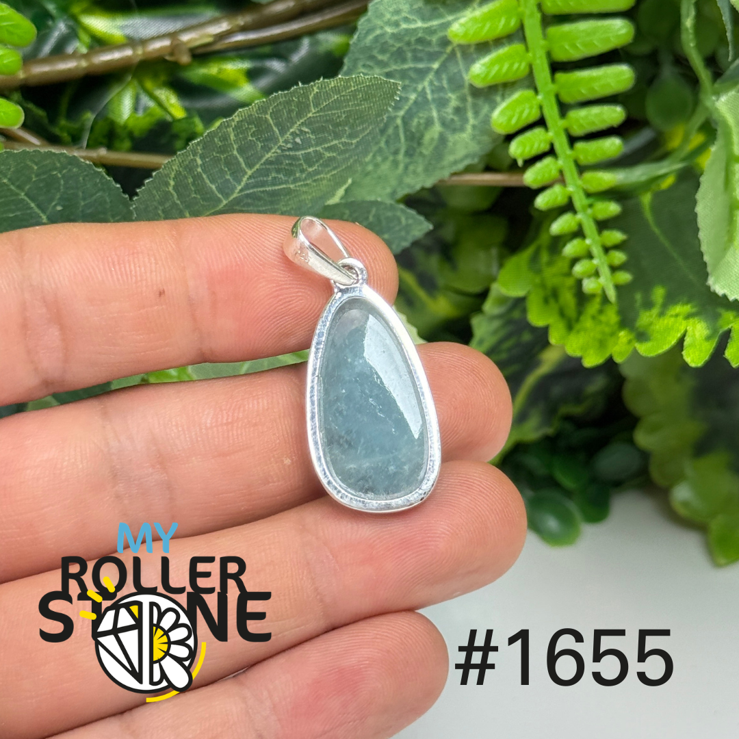 Pendentif argent aigue-marine #1655