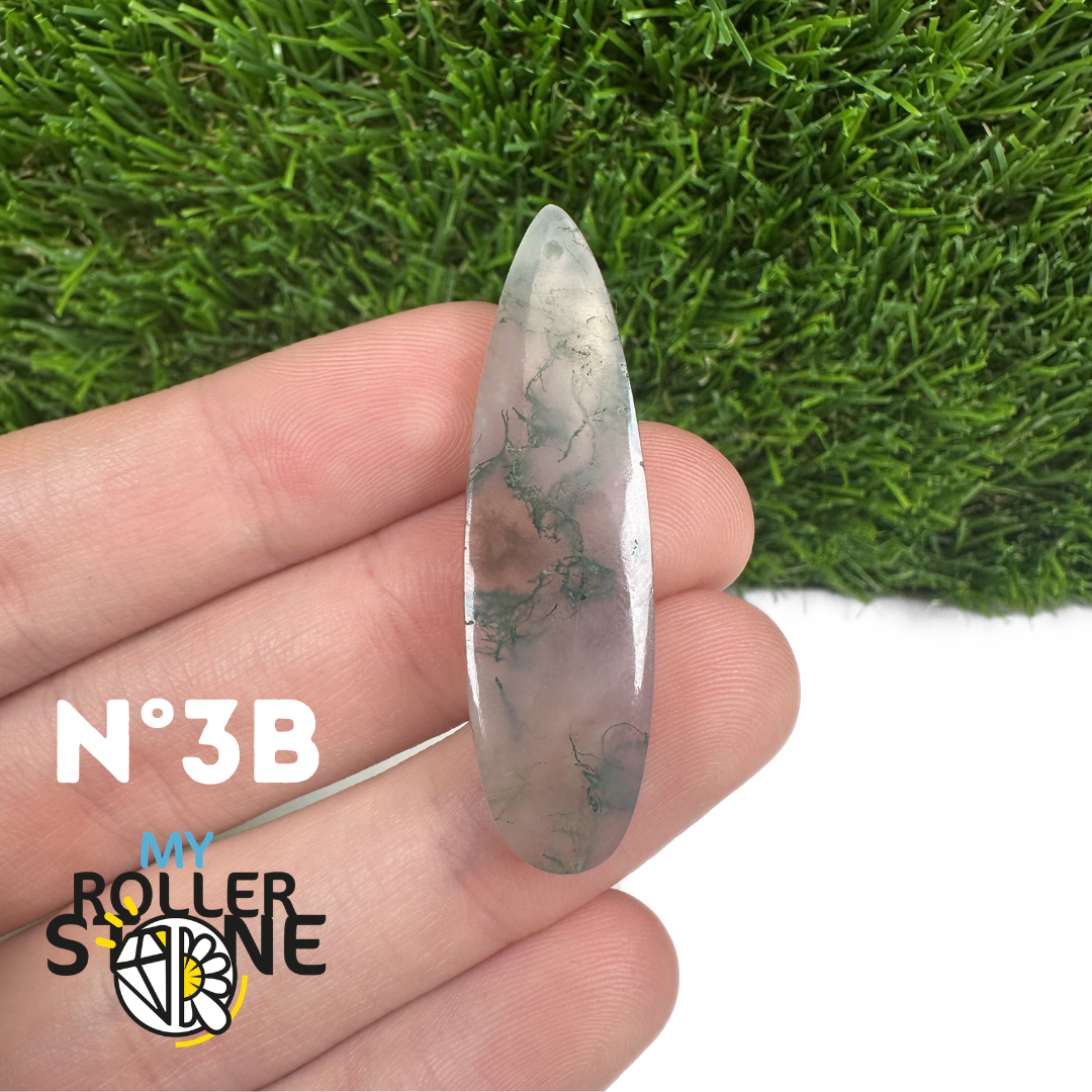 Pendentif Percé Agate Mousse Goutte