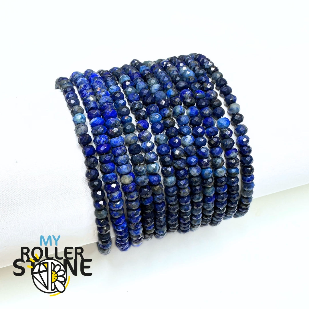 Bracelet Lapis lazuli fermoir Argent