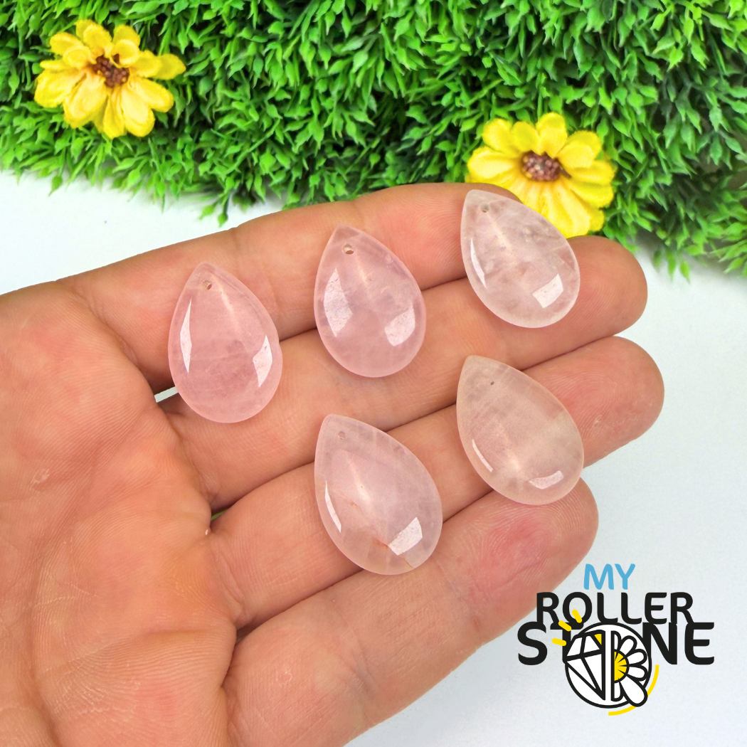 Pendentif Percé Quartz rose Larme