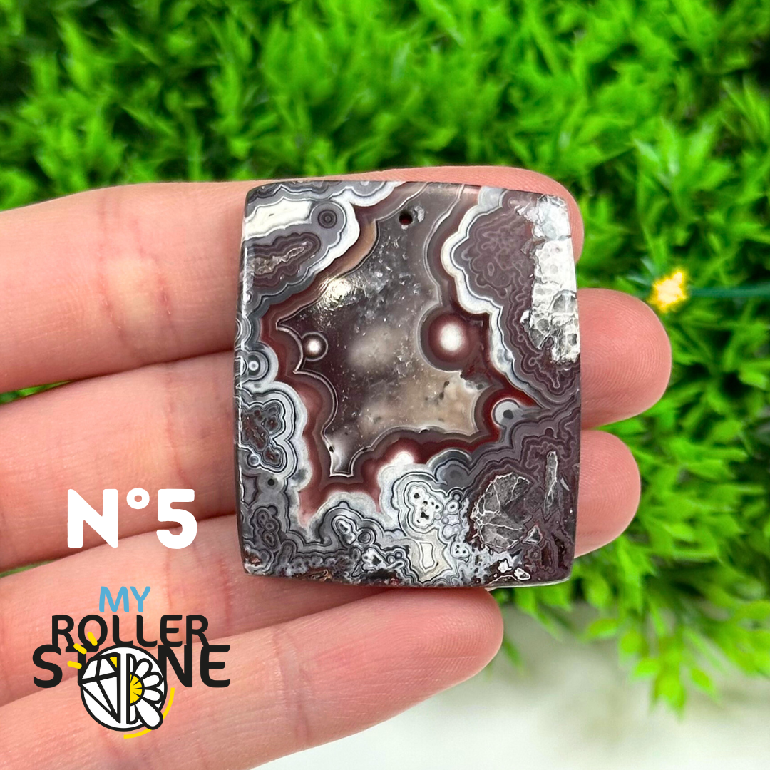 Pendentif Percé Agate Mexicaine 5A