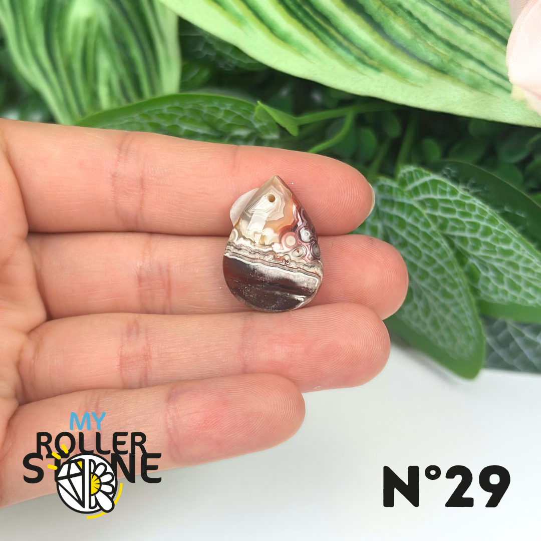 Pendentif Agate Mexicaine Percé 5A