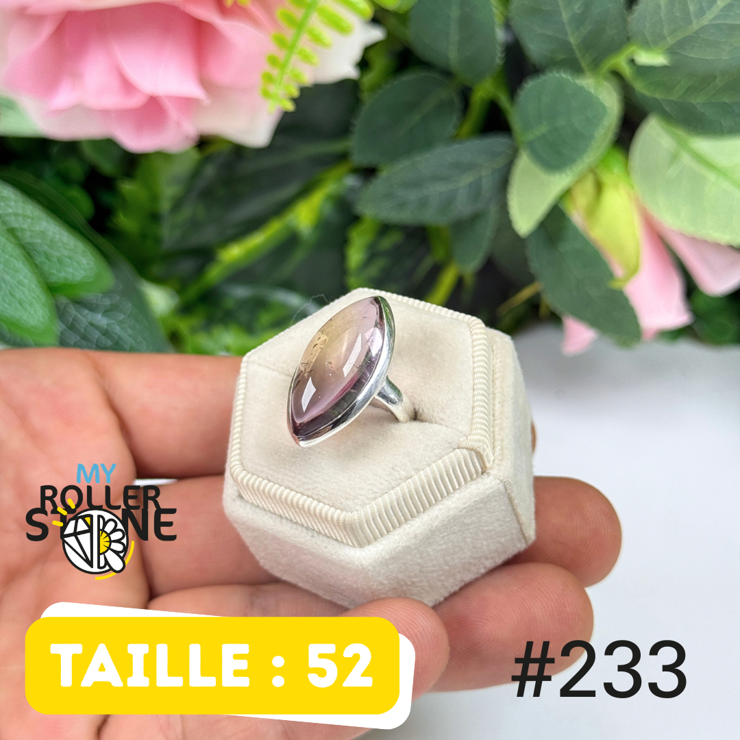 Bague argent amétrine cabochon #R207