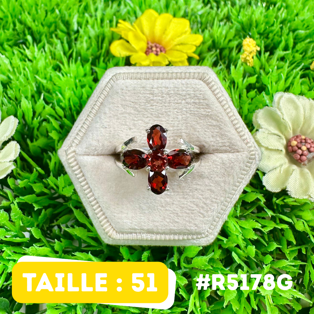 Bague Argent 925 Grenat #R5178G