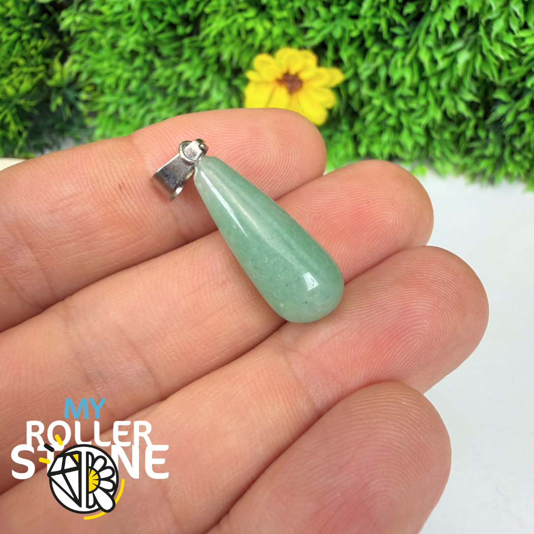 Pendentif pierre goutte (Aventurine, Oeil de tigre, Quartz rose...)