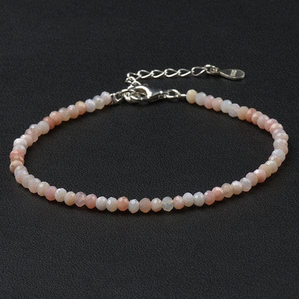 Bracelet Opale Rose fermoir Argent