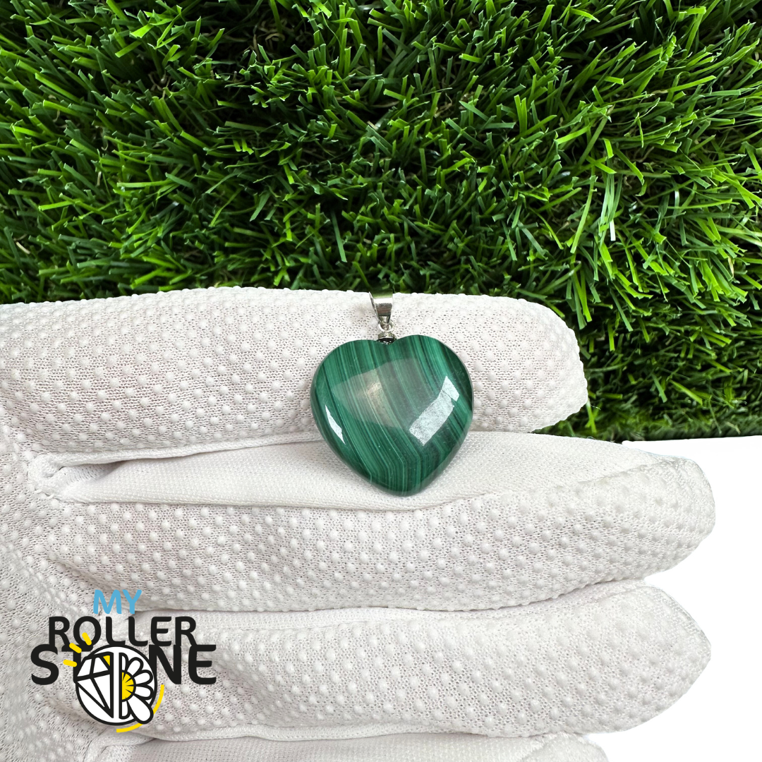 Pendentif Malachite Coeur (2 Tailles)