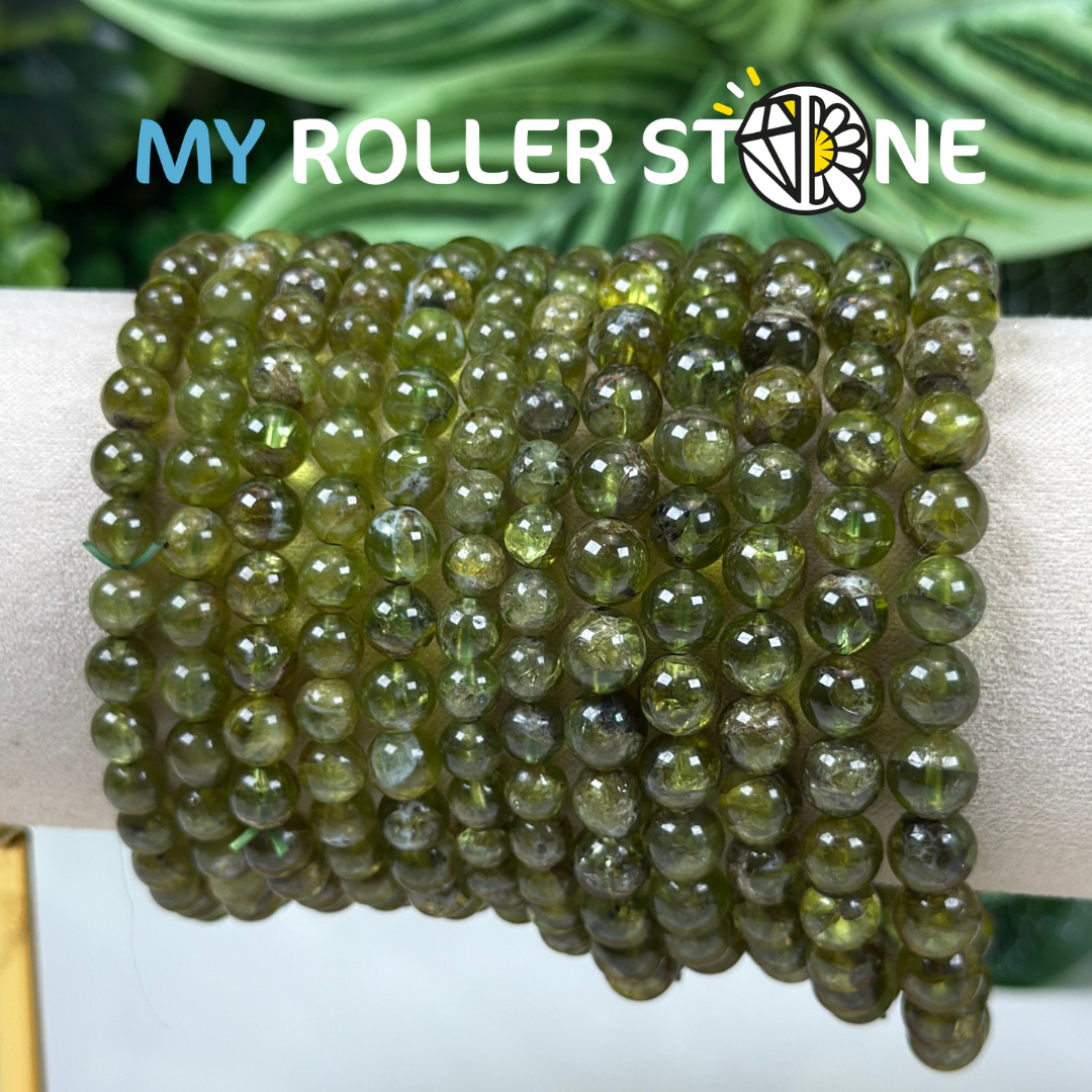 Bracelet perle ronde Péridot 3A