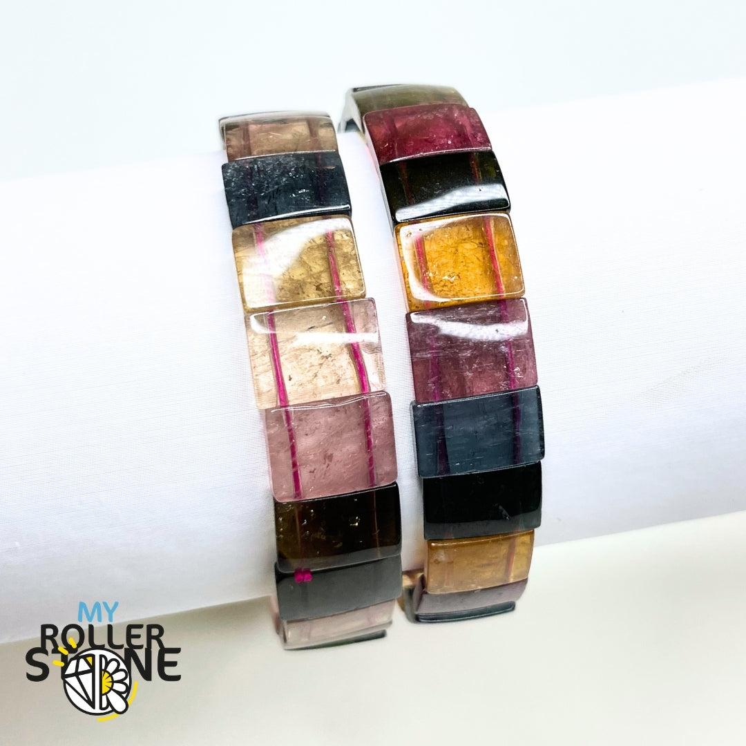 Bracelet Manchette Tourmaline multicolore A++