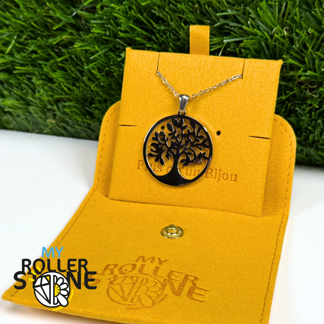 Pendentif arbre de vie acier inoxydable argent