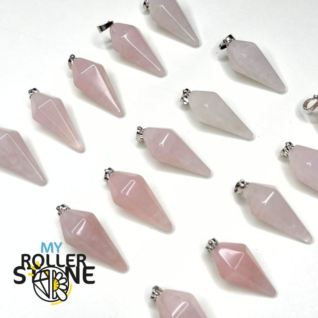 Pendentif cone Quartz rose