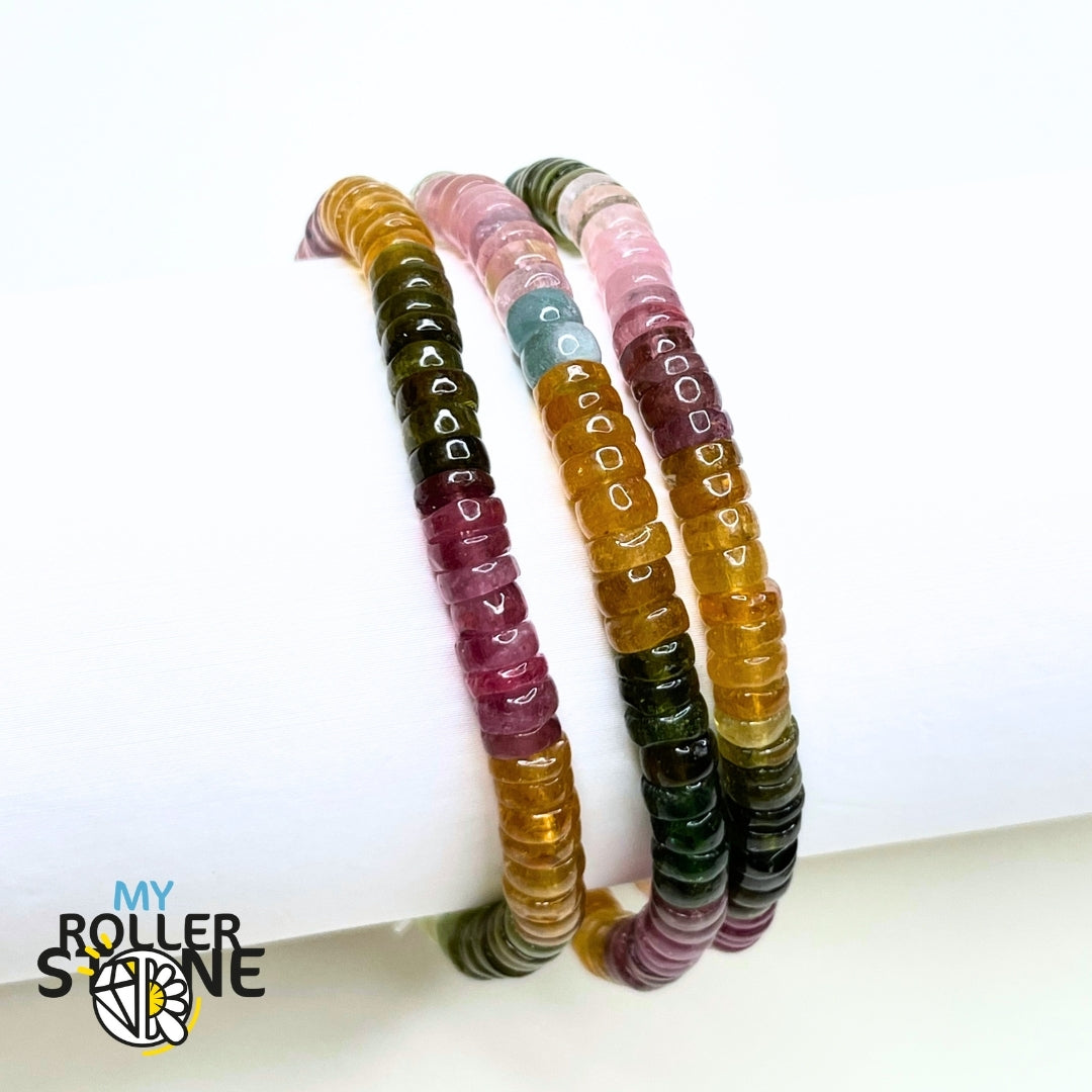 Bracelet Tourmaline Heishi multicolore A++