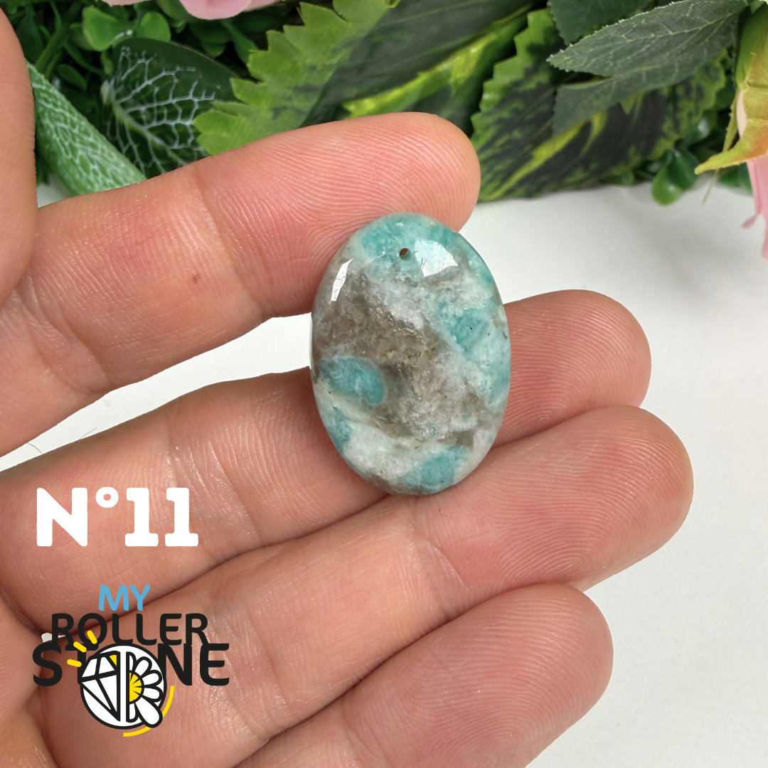 Pendentif Percé Amazonite et Quartz Fumé (Rare)