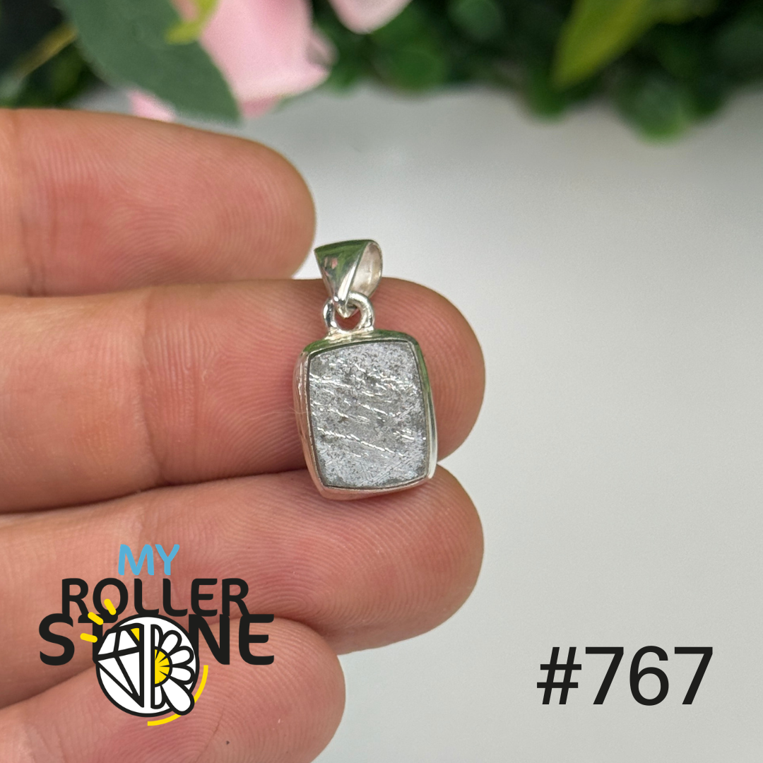 Pendentif argent 925 météorite Muonionalusta #P767