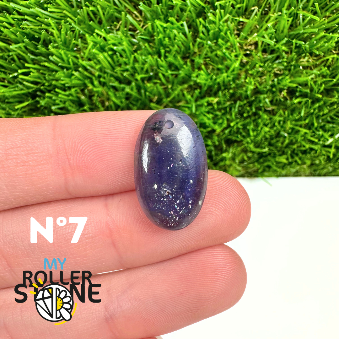 Pendentif Percé Iolite et Pierre de Soleil 5A