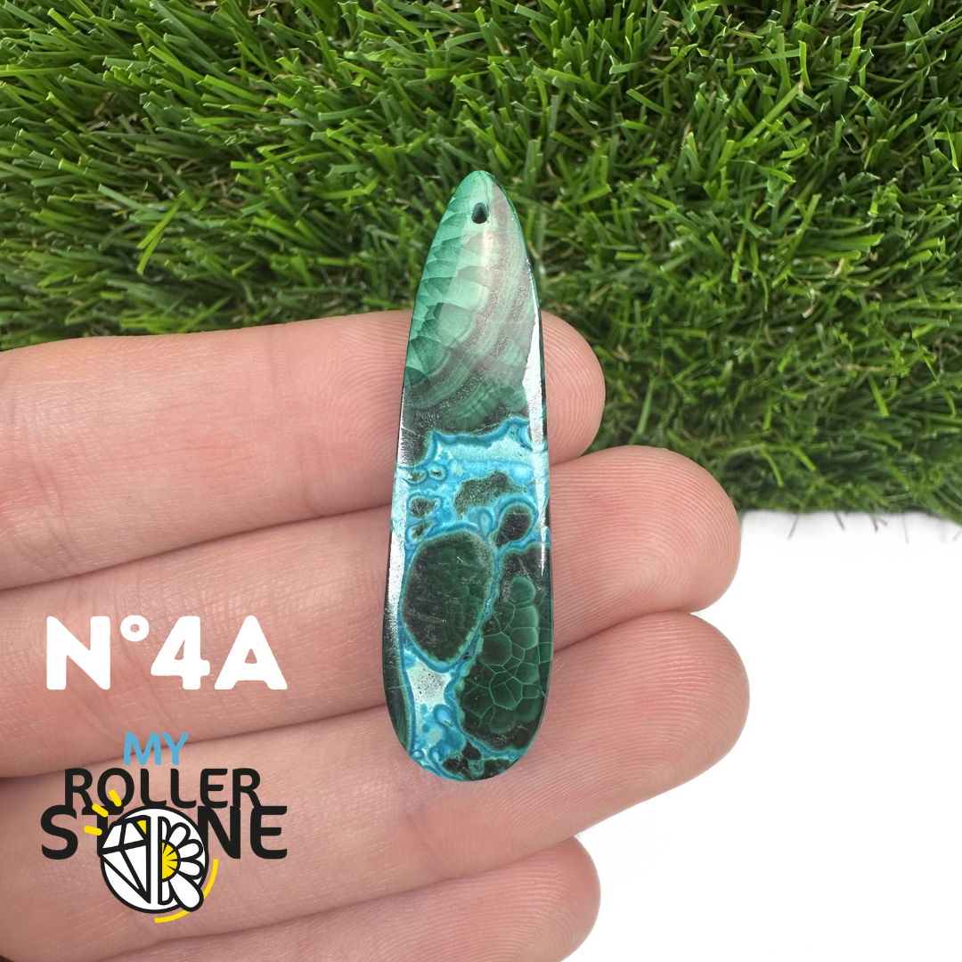 Pendentif Percé Malachite Chrysocolle Goutte