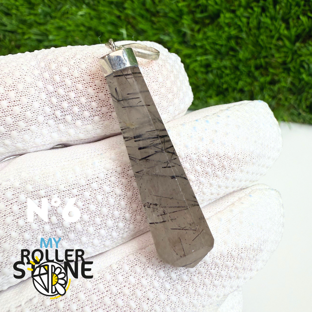 Pendentif Quartz Tourmaliné et Argent