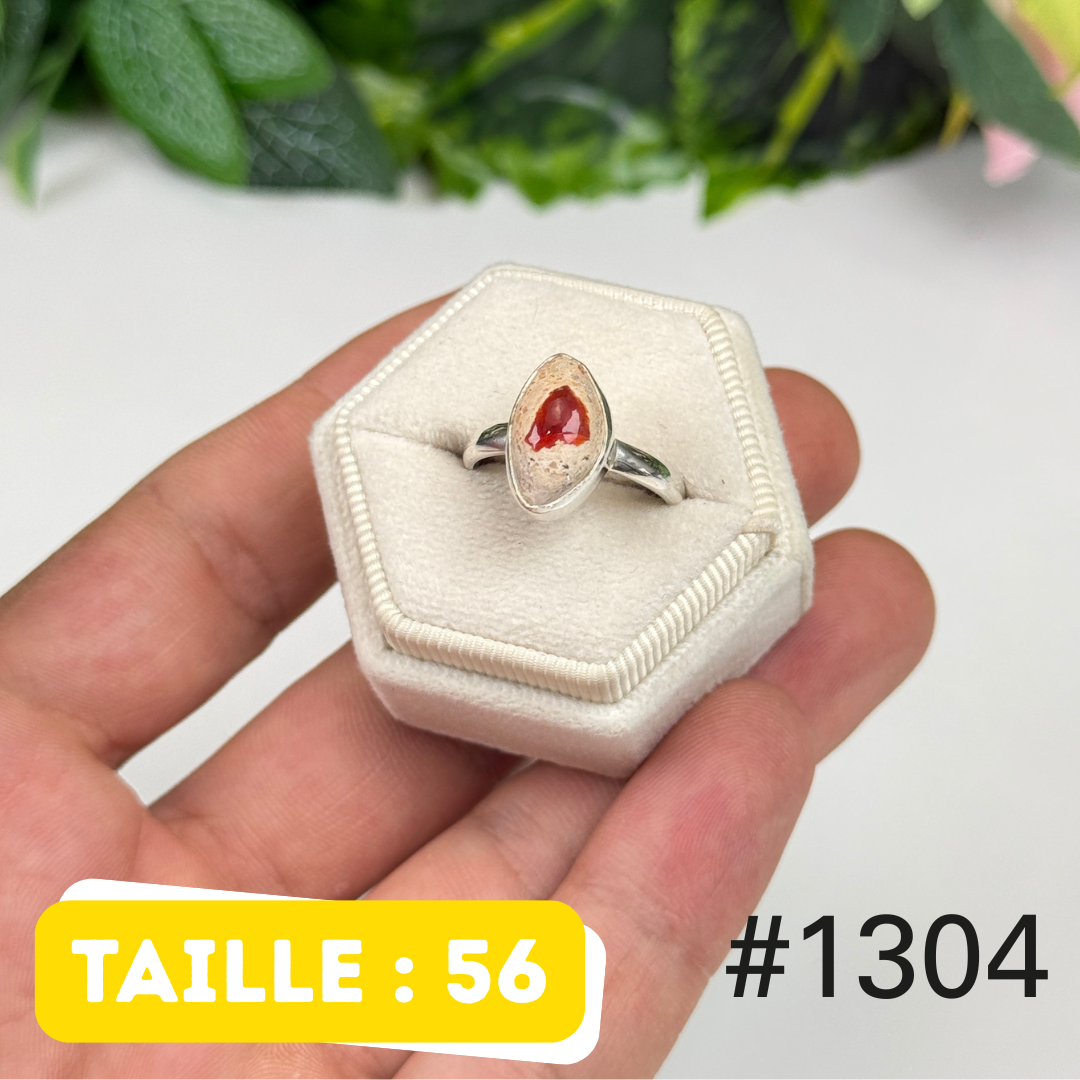 Bague argent 925 opale mexicaine #1304