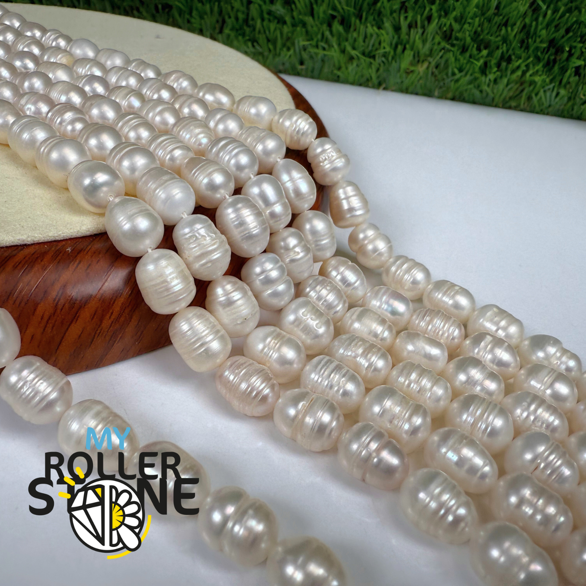 Perles d'eau douce naturelles rainurées de 8-9 mm