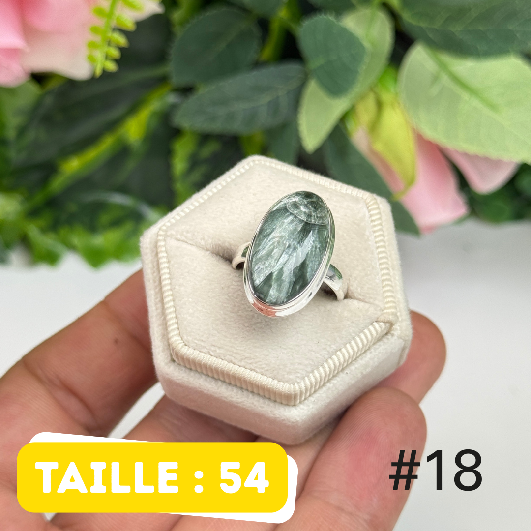 Bague argent 925 séraphinite #PR18
