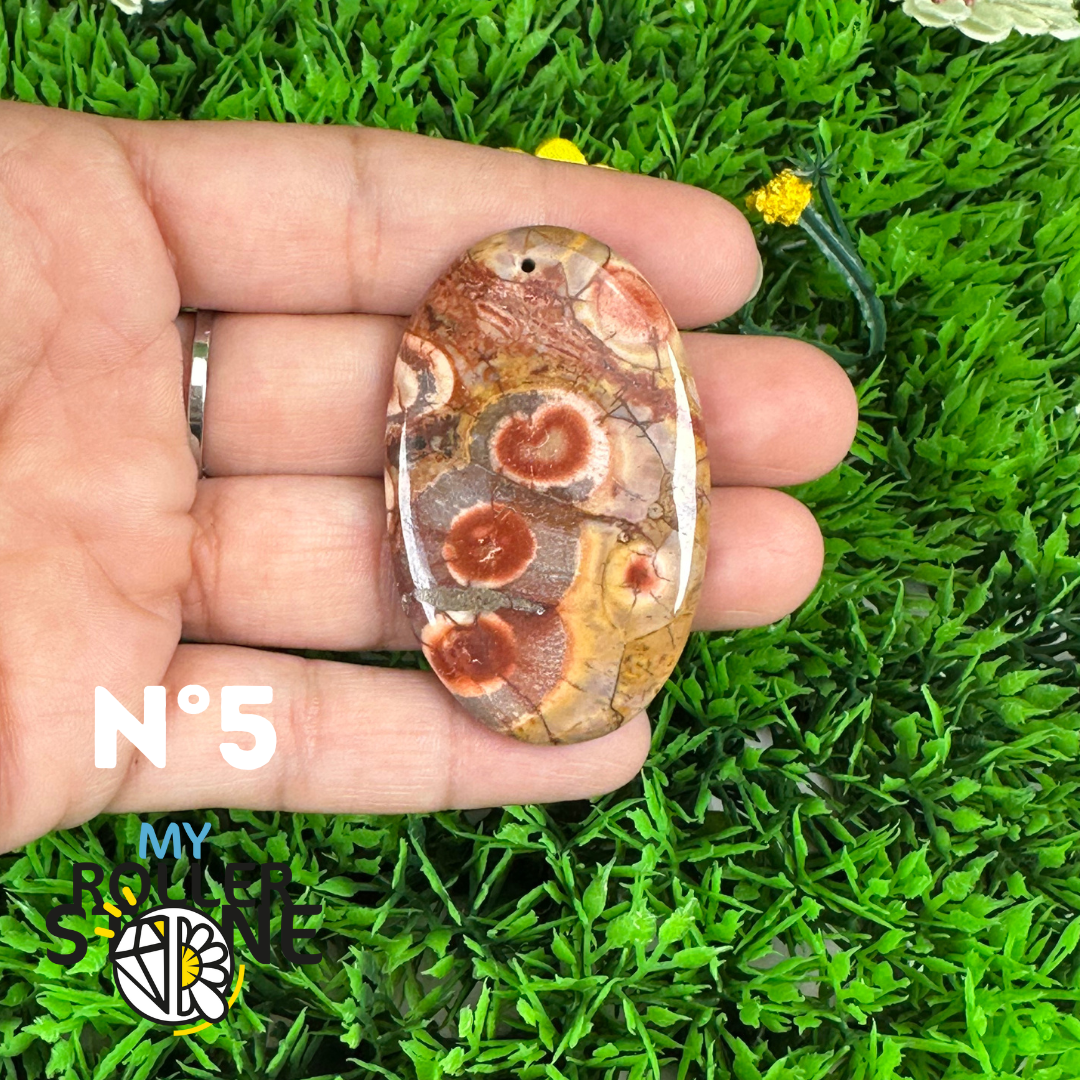 Pendentif Percé en Jaspe Œil d’Oiseau 5A