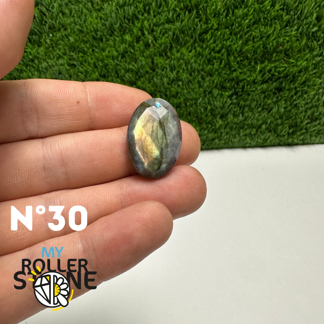 Cabochon Labradorite forme Libre Facettée