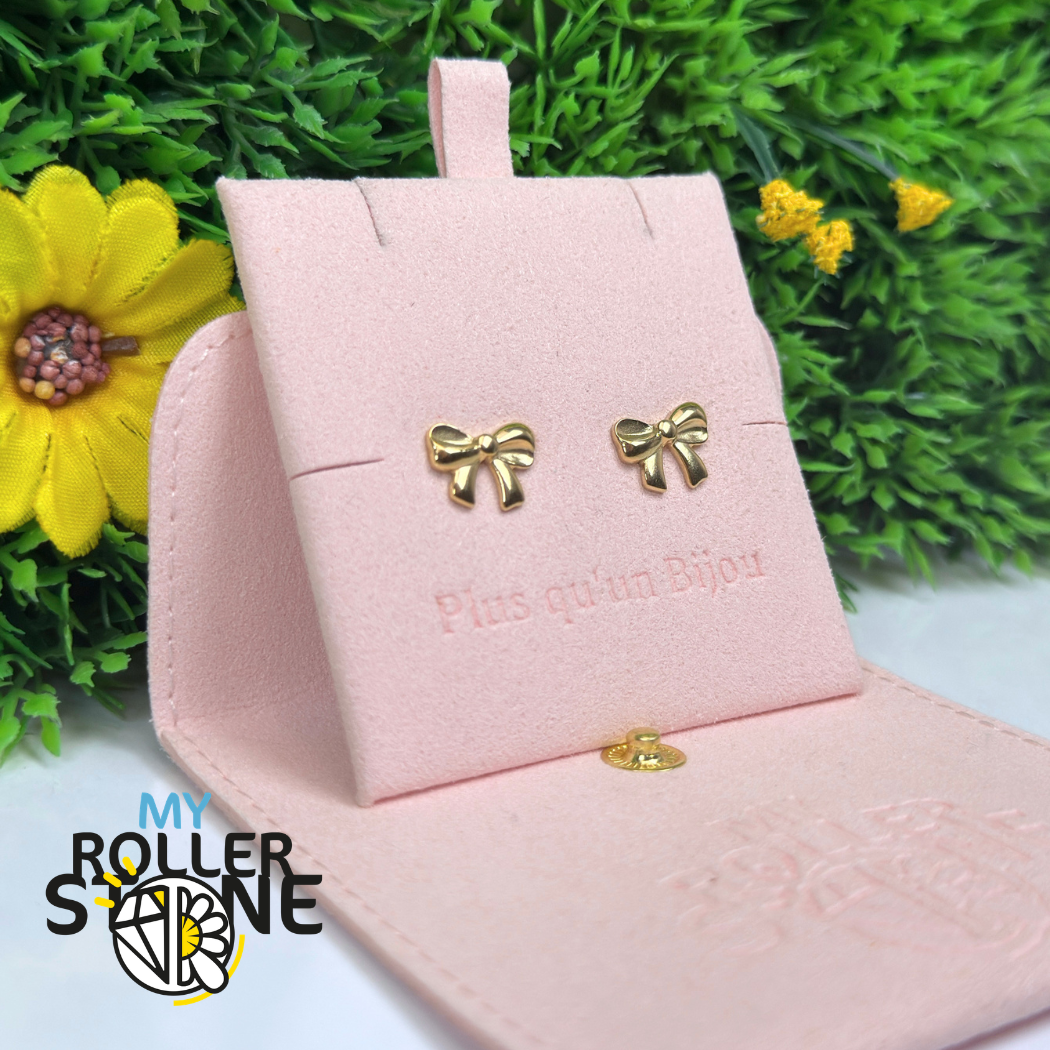 Boucles d’oreilles Nœud Papillon Acier Inoxydable Couleur Or