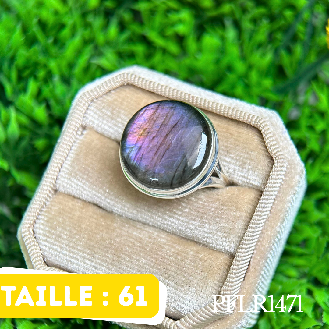 Bague argent Labradorite Purple fire