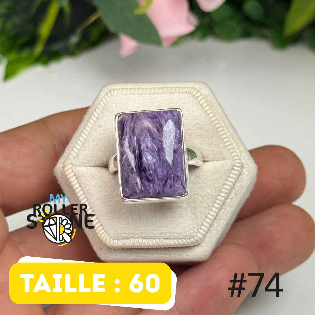 Bague argent charoïte #OR74