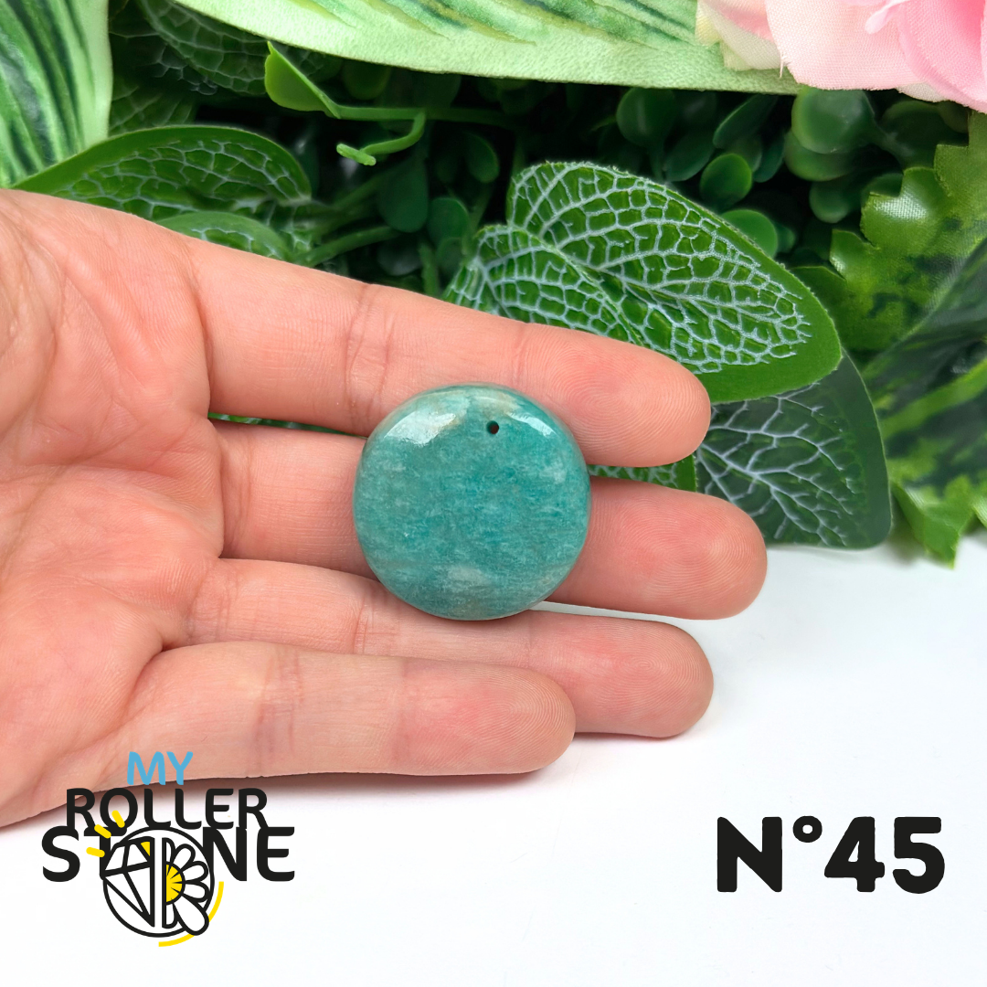 Pendentif Percé Rond Amazonite Bleue 5A