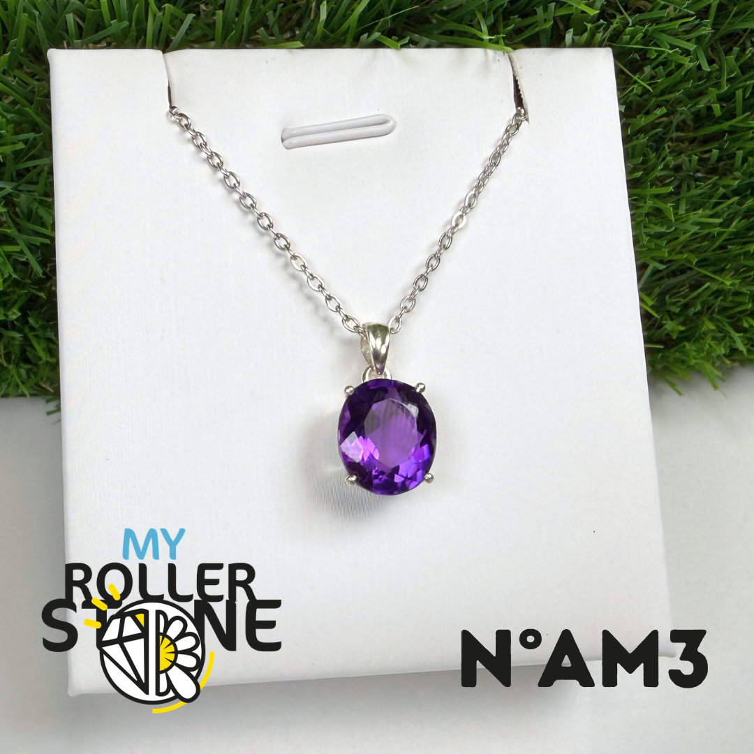 Pendentif Améthyste Facettée Du Brésil (BAIA) #AM3