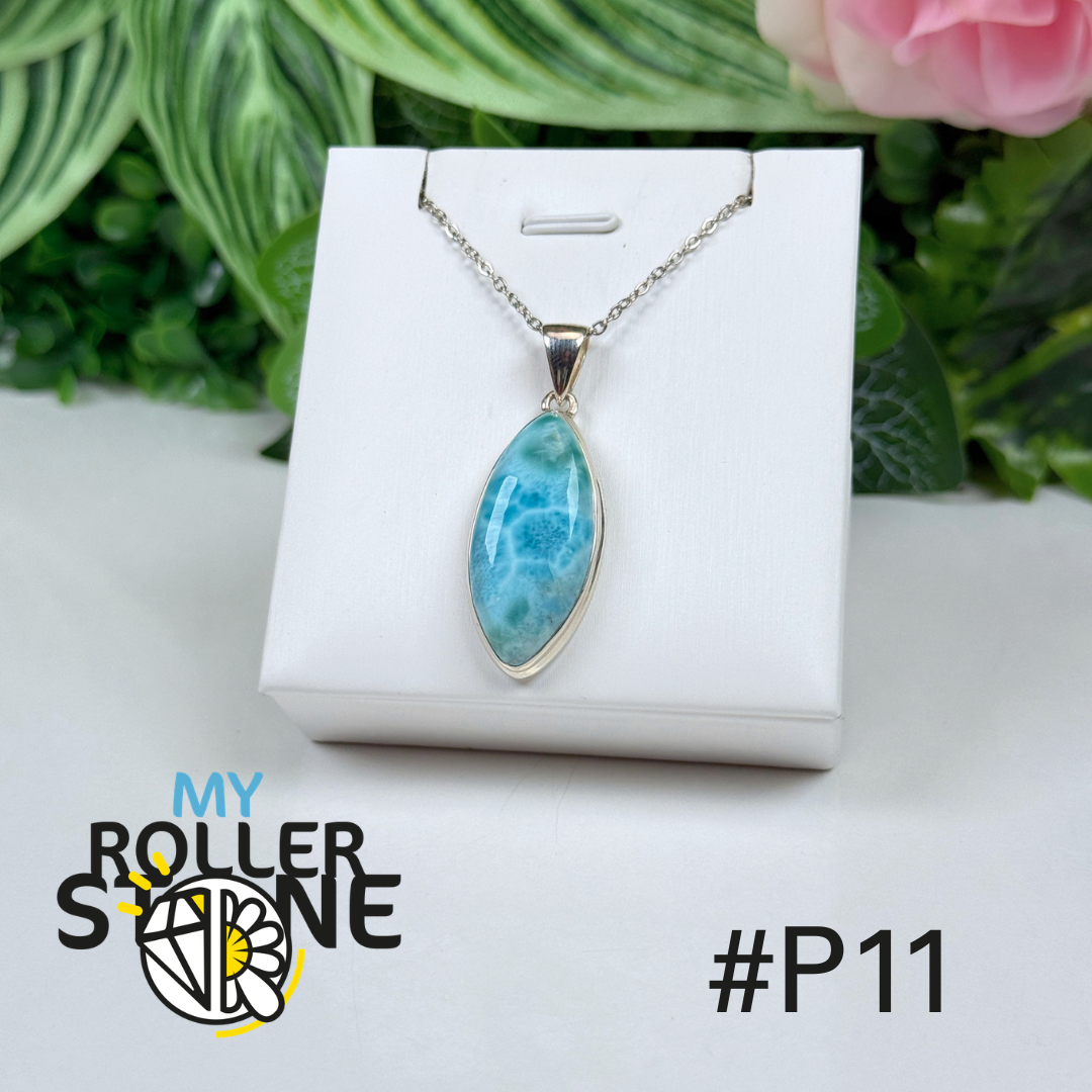 Pendentif argent larimar #IP11