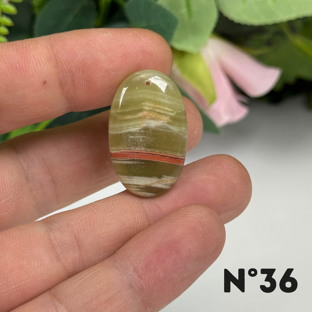 Pendentif Calcite Verte 5A Percé