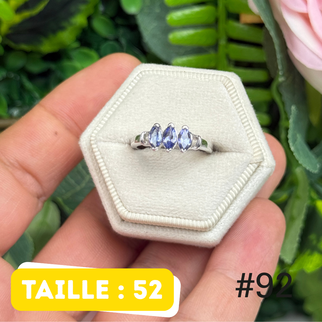 Bague argent 925 tanzanite facettée #FR92