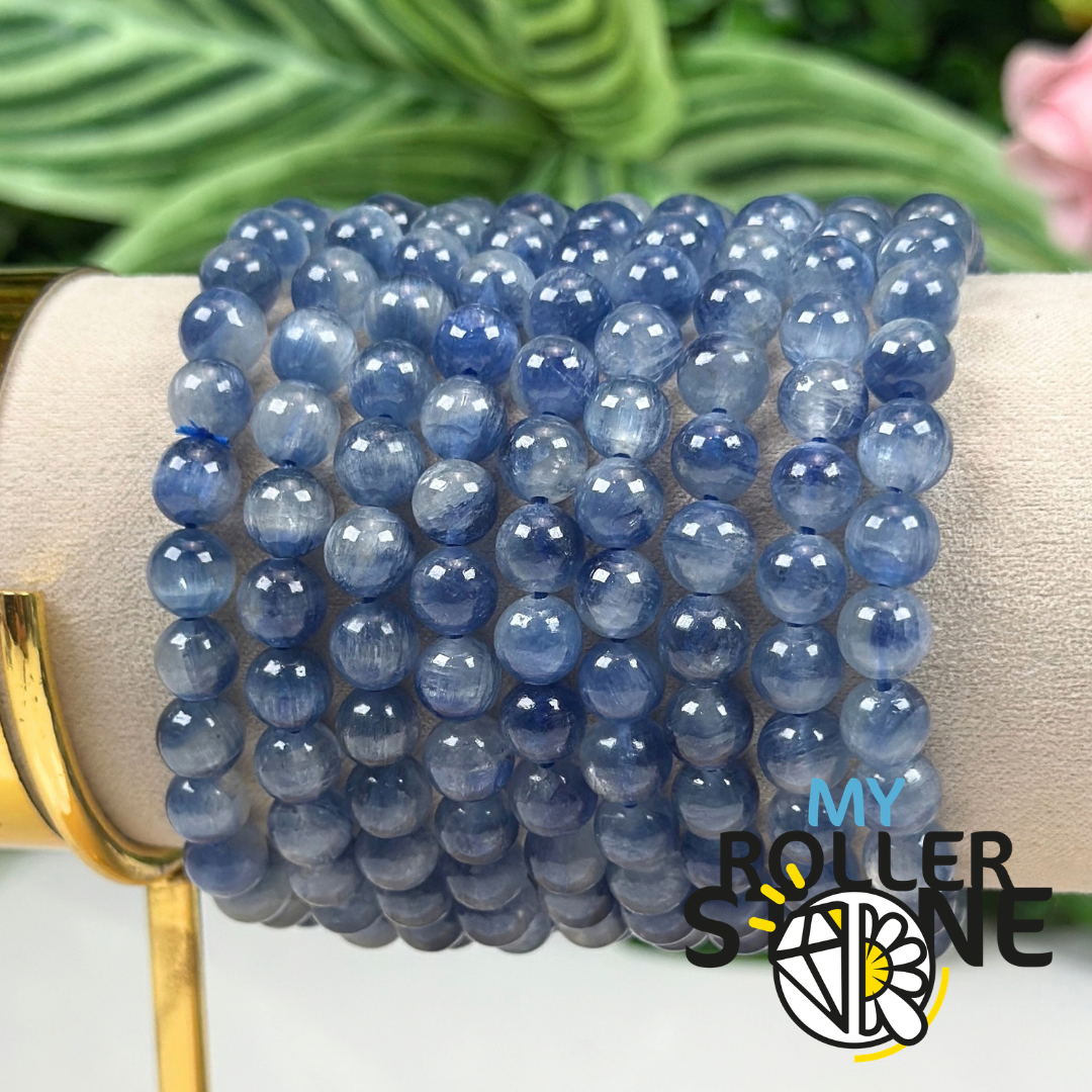 Bracelet en Cyanite Bleue Œil de Chat