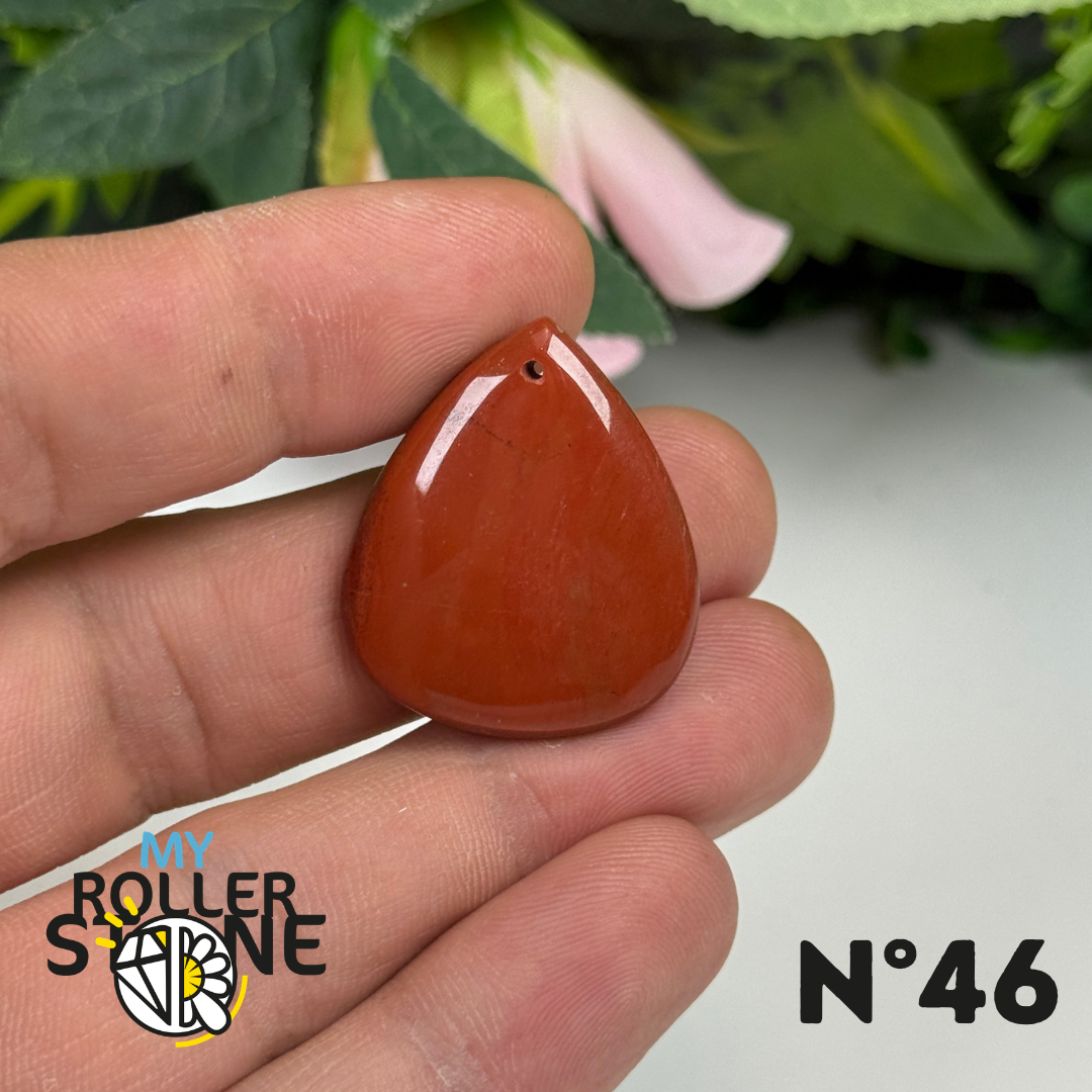 Pendentif Jaspe rouge 5A Percé