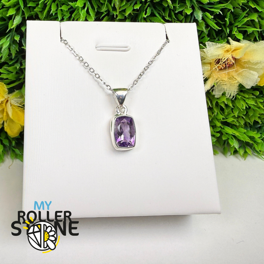 Pendentif Améthyste Taillée Argent 925 – AMFP14
