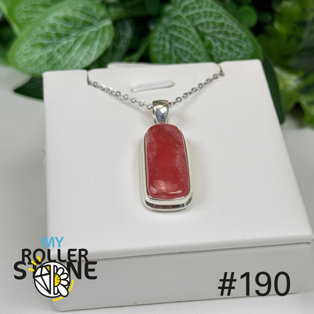 Pendentif argent 925 rhodochrosite translucide #P190