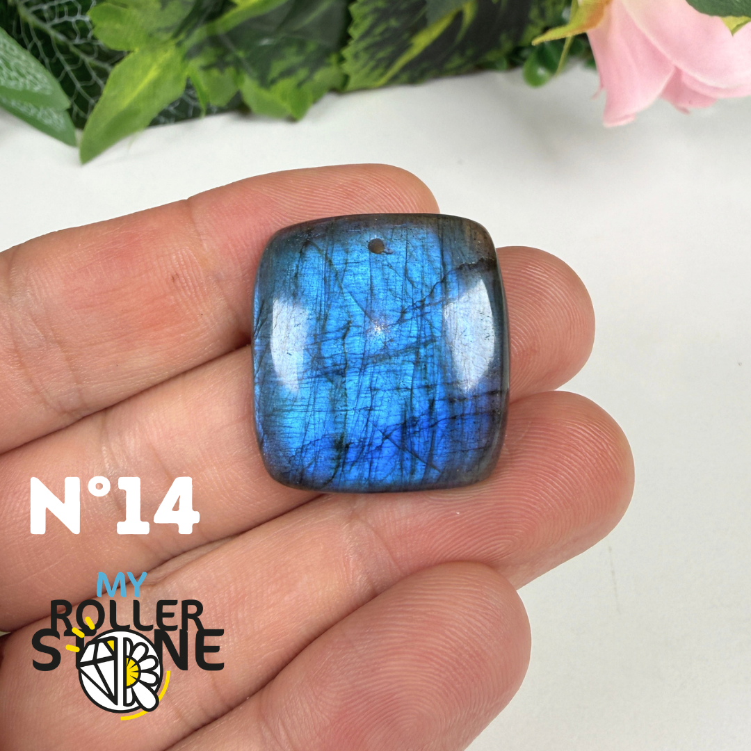 Pendentif Labradorite blue fire percé 5A