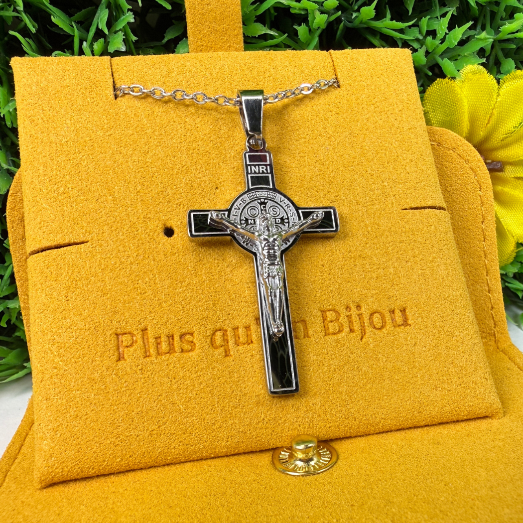 Croix de Jésus en acier inoxydable 304 Argenté