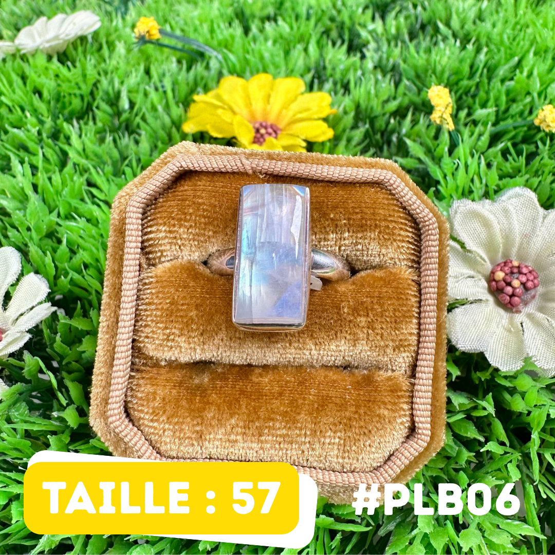 Bague Pierre de Lune Blue Fire #PLB06