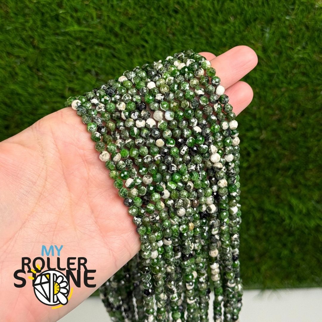 Perle Facettée Diopside