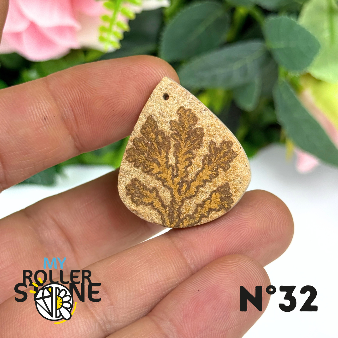 Pendentif Fossile Dendritique 5A Percé