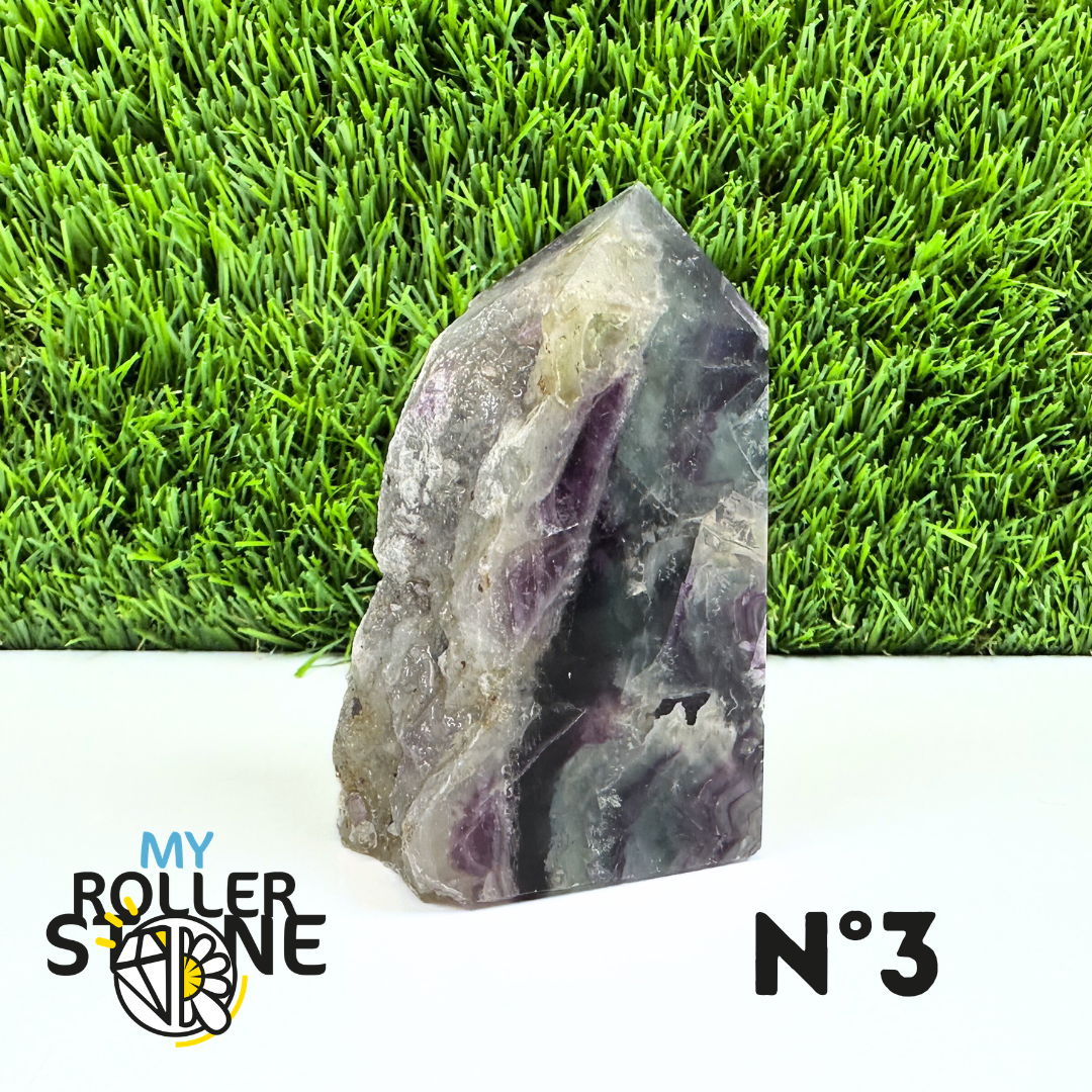 Pointes Pierre Rectangulaire Fluorite Arc-en-Ciel