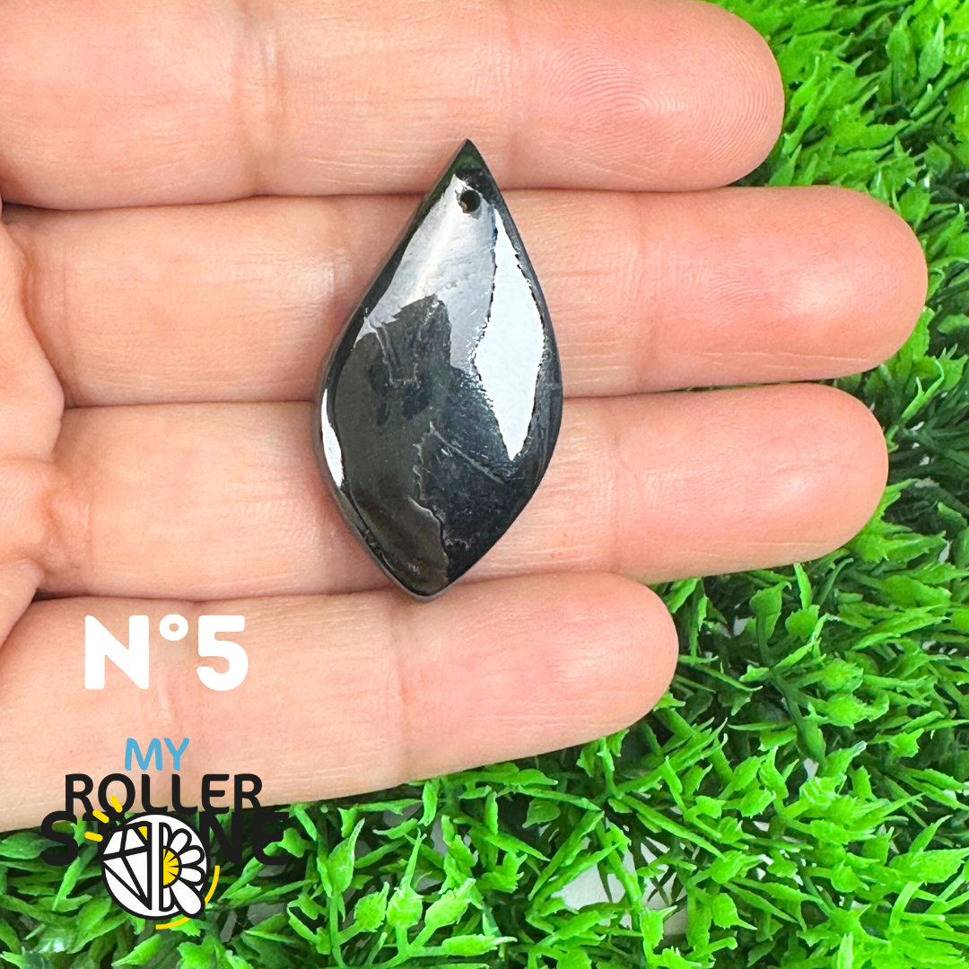 Pendentif Percé Psilomelane Argenté