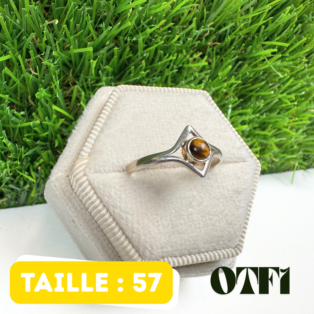 Bague Oeil De Tigre Argent #OTF1